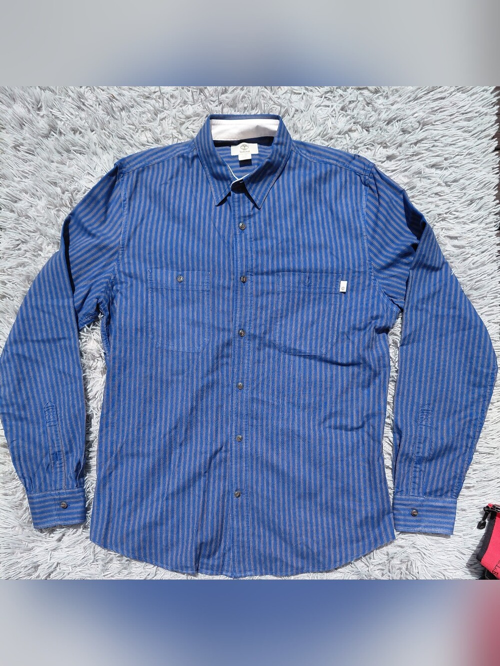 Timberland Men's Blue Long Sleeve Shirt Size Large
